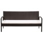 vidaXL 3-Sitzer-Gartensofa mit Auflagen Braun Poly Rattan vidaXL 3-Sitzer-Gartensofa mit Auflagen Braun Poly Rattan