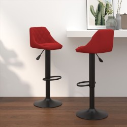 vidaXL Barhocker 2 Stk. Weinrot Samt 