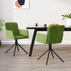 vidaXL Esszimmerstühle 2 Stk. Drehbar Hellgrün Samt