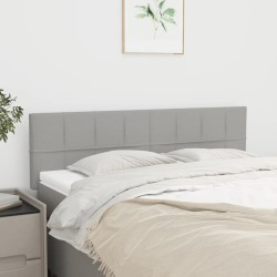 vidaXL Kopfteile 2 Stk. Hellgrau 72x5x78/88 cm Stoff