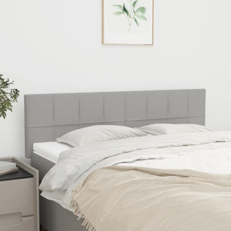 vidaXL Kopfteile 2 Stk. Hellgrau 72x5x78/88 cm Stoff