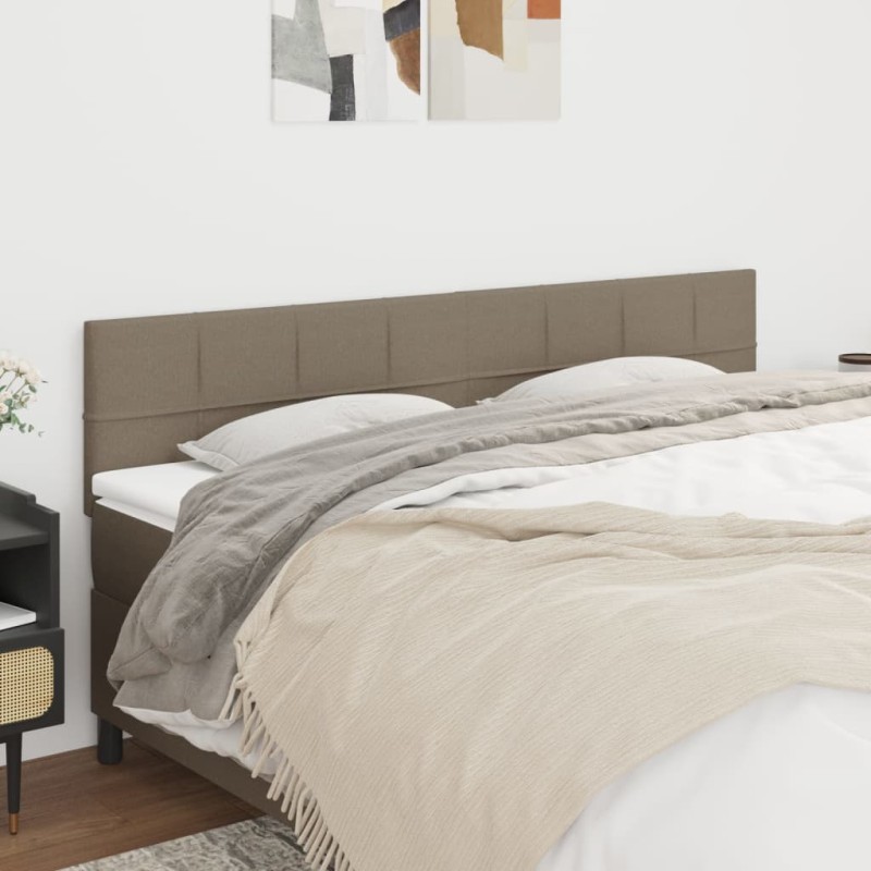 vidaXL Kopfteile 2 Stk. Taupe 100x5x78/88 cm Stoff vidaXL Kopfteile 2 Stk. Taupe 100x5x78/88 cm Stoff