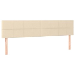vidaXL Kopfteile 2 Stk. Creme 80x5x78/88 cm Stoff