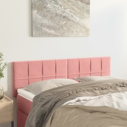 vidaXL Kopfteile 2 Stk. Rosa 72x5x78/88 cm Samt
