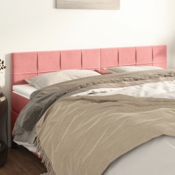 vidaXL Kopfteile 2 Stk. Rosa 100x5x78/88 cm Samt