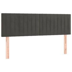 vidaXL Kopfteile 2 Stk. Dunkelgrau 72x5x78/88 cm Samt