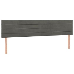 vidaXL Kopfteile 2 Stk. Dunkelgrau 100x5x78/88 cm Samt