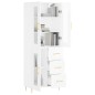 Highboard Hochglanz-Weiß 69,5x34x180 cm Holzwerkstoff Highboard Hochglanz-Weiß 69,5x34x180 cm Holzwerkstoff