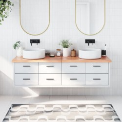 Waschtischplatte Hellbraun 180x50x4 cm Massivholz Behandelt