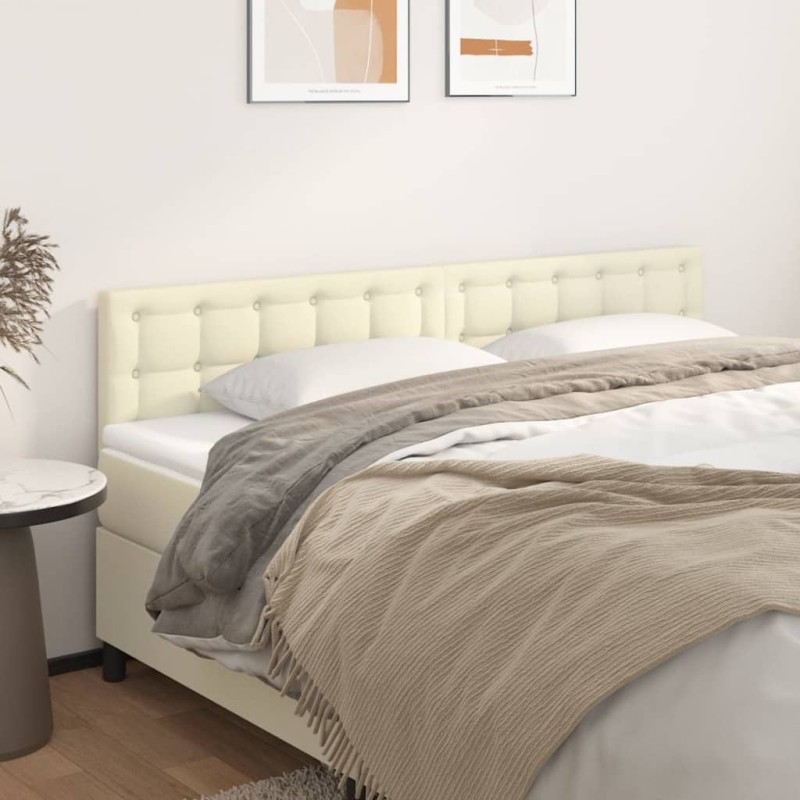 vidaXL Kopfteile 2 Stk. Creme 80x5x78/88 cm Kunstleder