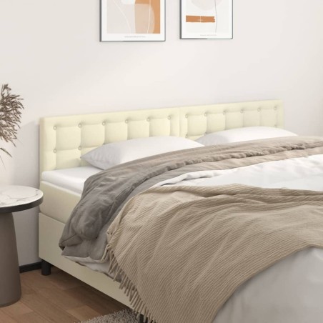 vidaXL Kopfteile 2 Stk. Creme 80x5x78/88 cm Kunstleder