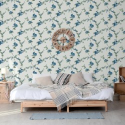 DUTCH WALLCOVERINGS Tapete Flower Hellblau