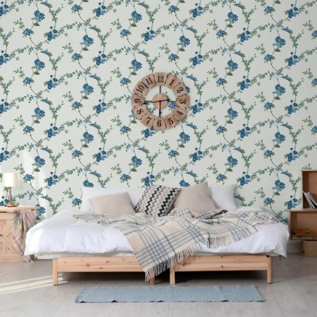 DUTCH WALLCOVERINGS Tapete Flower Hellblau