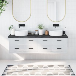 vidaXL Waschtischplatte Dunkelbraun 180x40x(2-6)cm Massivholz
