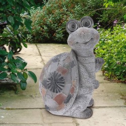 ProGarden Gartendeko Schildkröte mit Solarlampe MGO