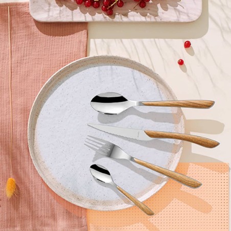Amefa 16-tlg. Besteck-Set Eclat Nature Naturholz