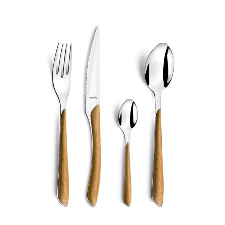 Amefa 16-tlg. Besteck-Set Eclat Nature Naturholz