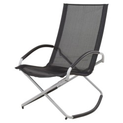 ProGarden Klappbarer Schaukelstuhl Schwarz