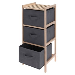 H&S Collection Aufbewahrungsschrank mit 3 Aufbewahrungsboxen Dunkelgrau