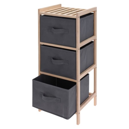 H&S Collection Aufbewahrungsschrank mit 3 Aufbewahrungsboxen Dunkelgrau